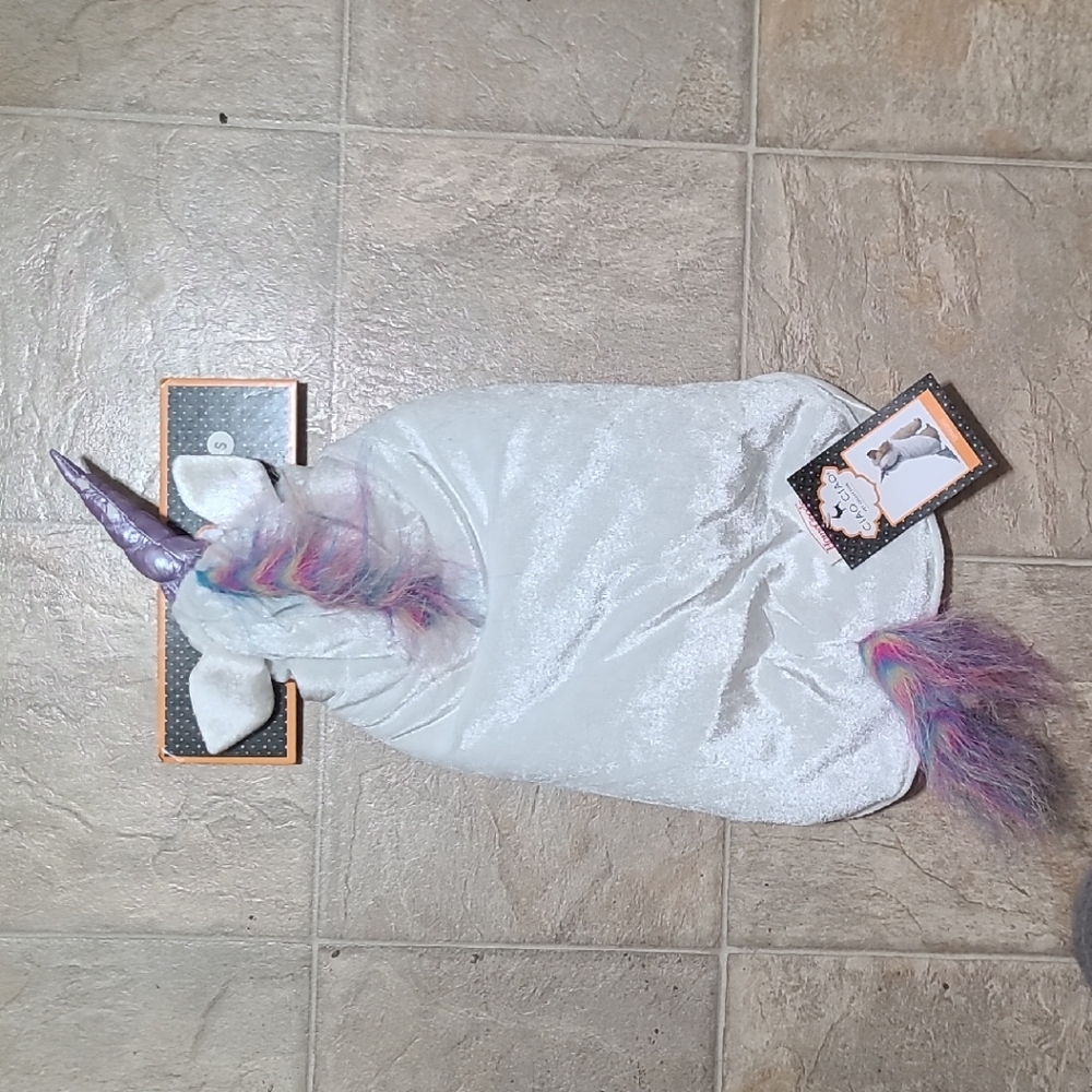Magical Unicorn Pet Costume - White and Purple for Cat or Dog SZ SMALL